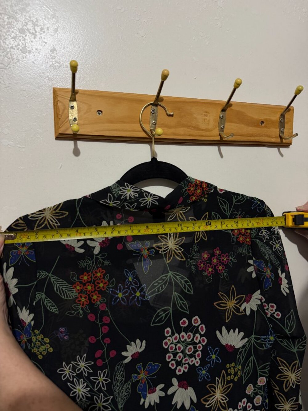 Forever 21 Floral Boho Chiffon Sheer Sleeve Dress New With Tags L - Picture 15 of 16